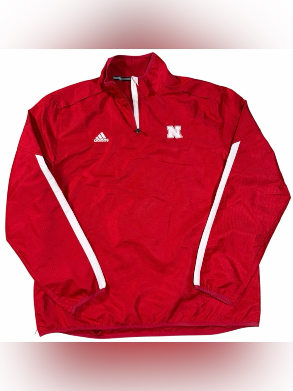 adidas Nebraska Cornhuskers Sideline Quarter-Zip Jacket Team Issued Men’s Large